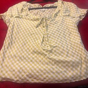 Max Studio Yellow Checkered Blouse